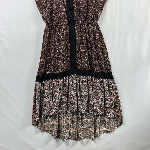 Knox Rose Maxi Dress Womens Large Tiered Floral Crochet High Low Boho - Picture 2 of 15